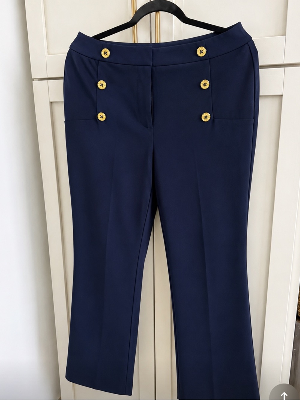 NWOT Nine West Navy Sailor Button Dress Pants Size 6 Career Chic Trousers